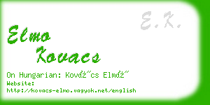 elmo kovacs business card